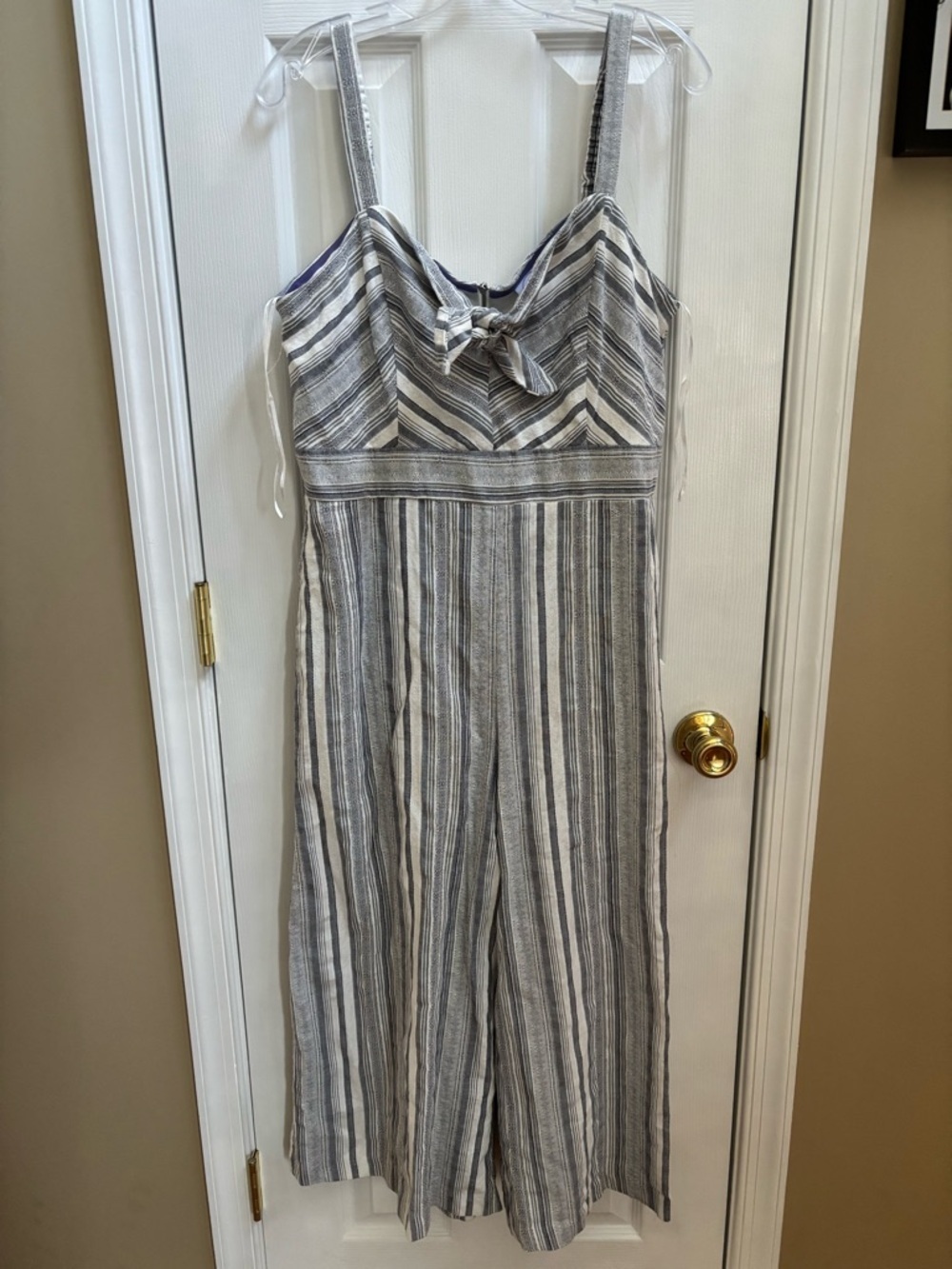 Violet Weekend Striped Tie-Front Wide-Leg Jumpsuit, Size 14, NWOT - Picture 2 of 5